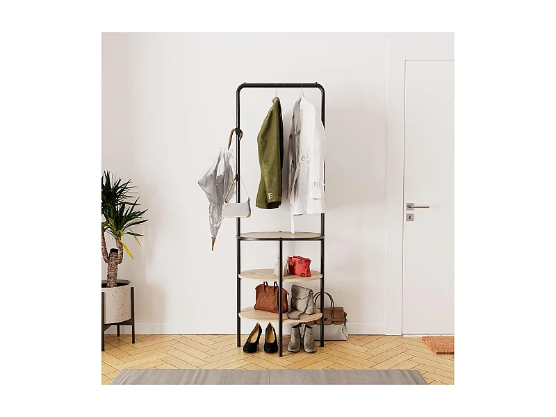 Puerta de guardarropa de metal y madera L60 x H180 cm WILKO