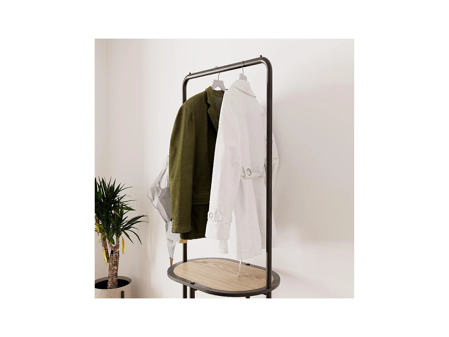 Puerta de guardarropa de metal y madera L60 x H180 cm WILKO