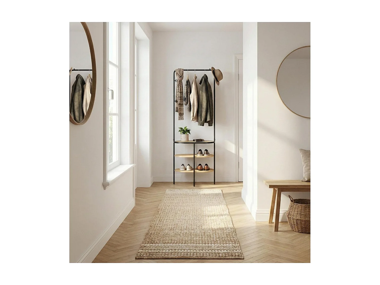 Puerta de guardarropa de metal y madera L60 x H180 cm WILKO