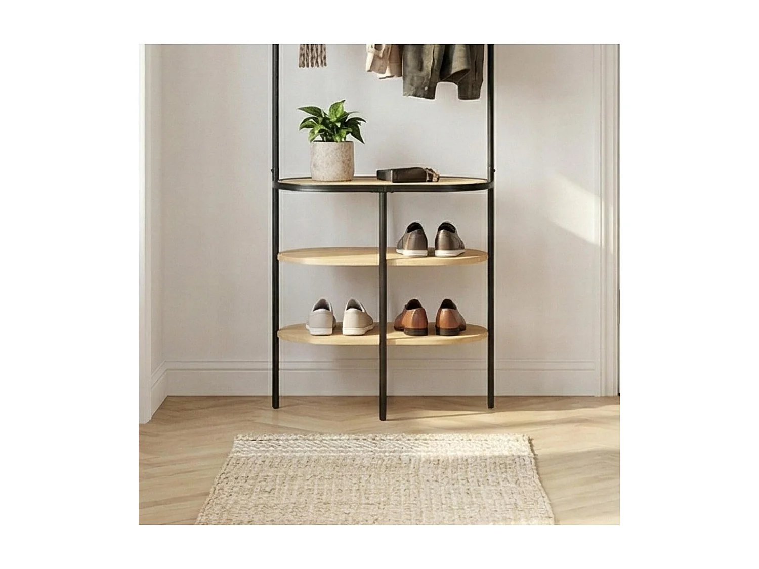 Puerta de guardarropa de metal y madera L60 x H180 cm WILKO