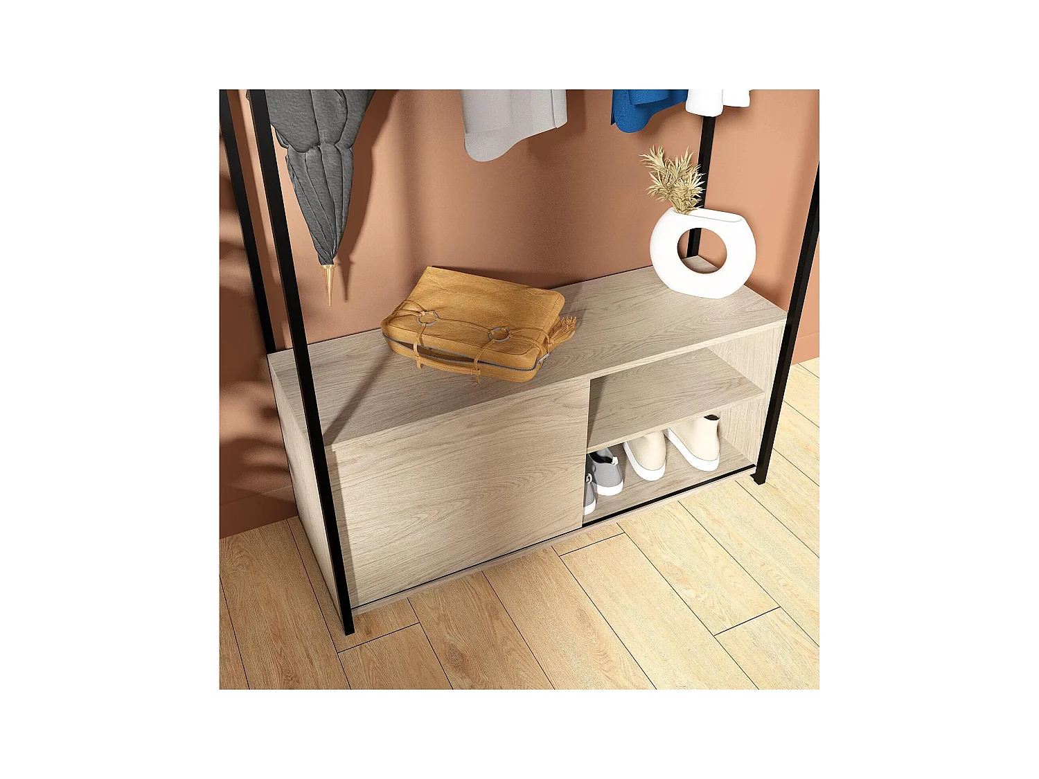 JUNE houten en metalen entreerek