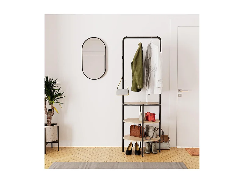 Conjunto de entrada WILKO, perchero redondo + espejo