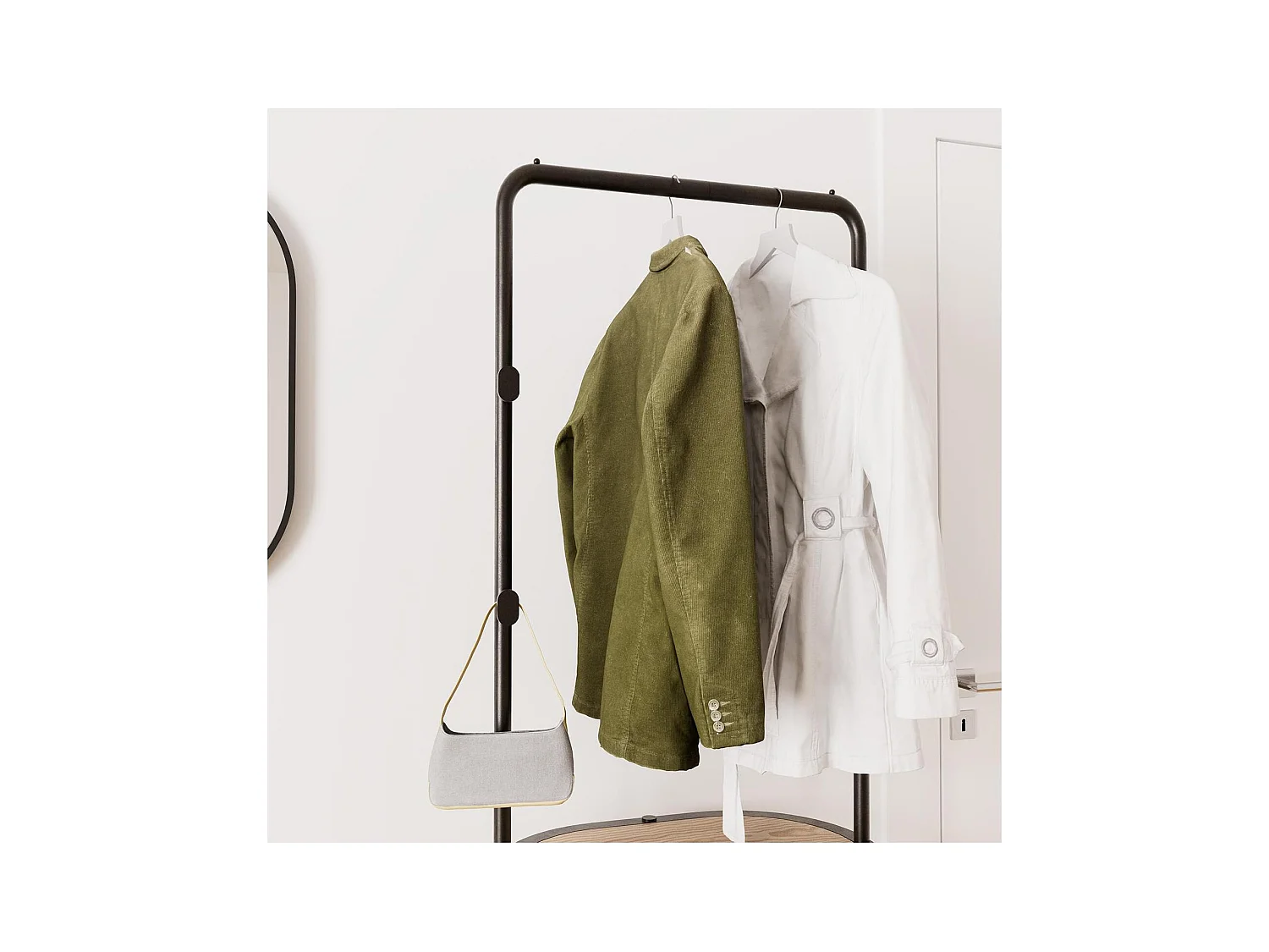 Conjunto de entrada WILKO, perchero redondo + espejo