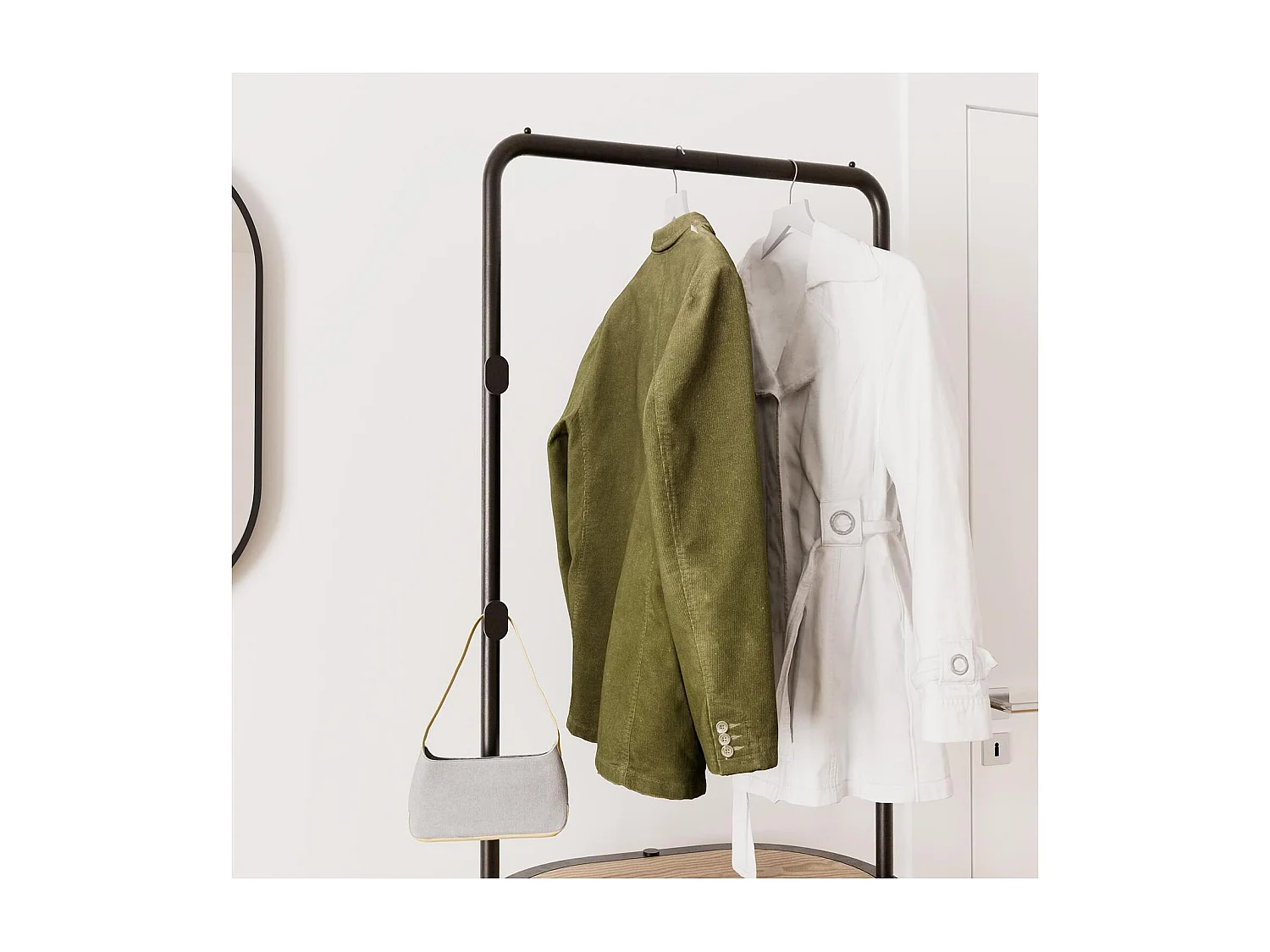 Conjunto de entrada WILKO, perchero redondo + espejo