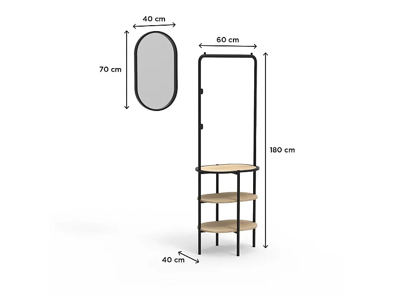 WILKO entree set rond rek + spiegel