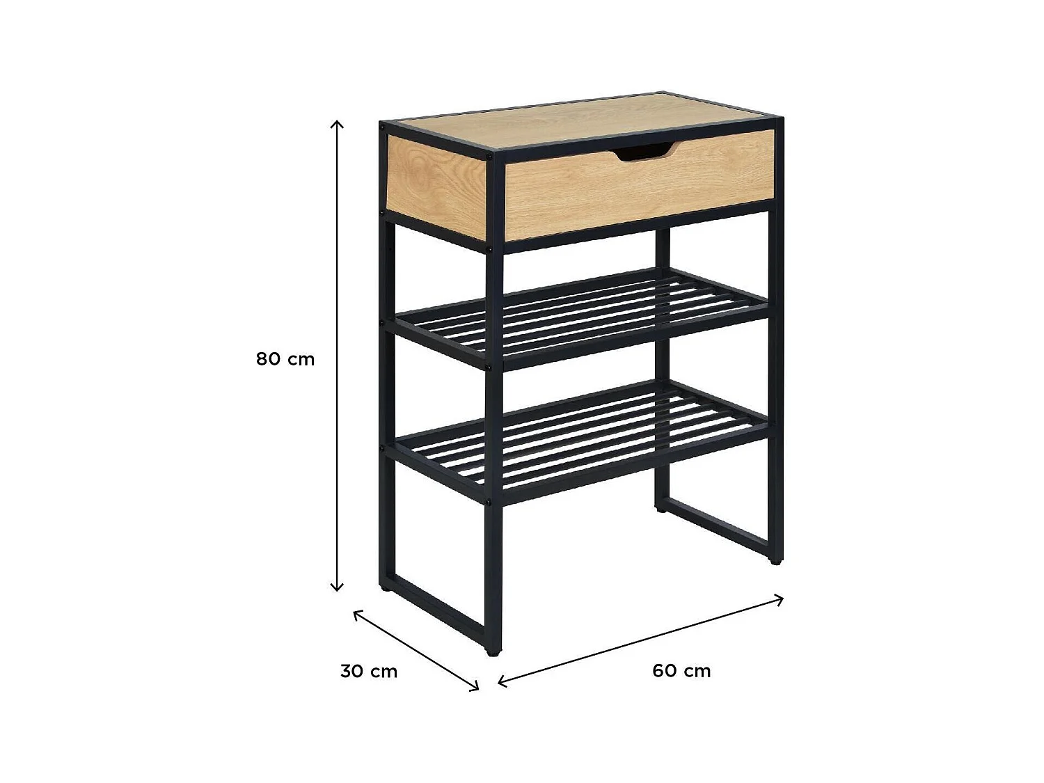 WILKO Eingangskonsole aus Metall und Holz