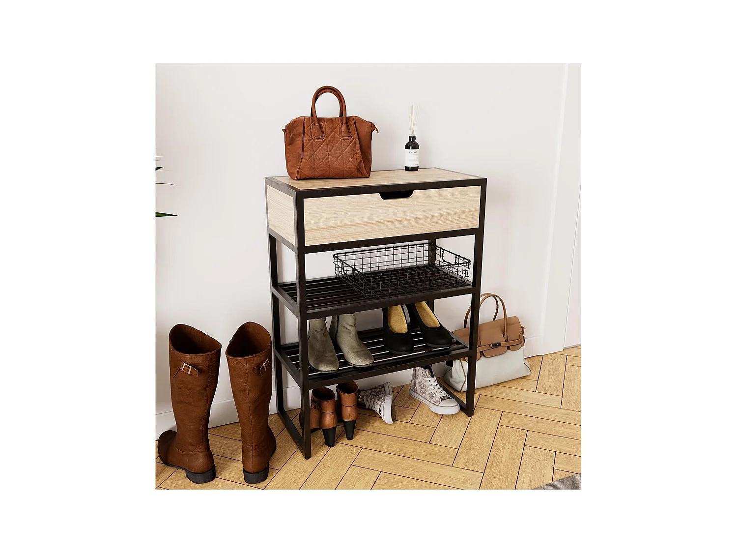 WILKO Eingangskonsole aus Metall und Holz