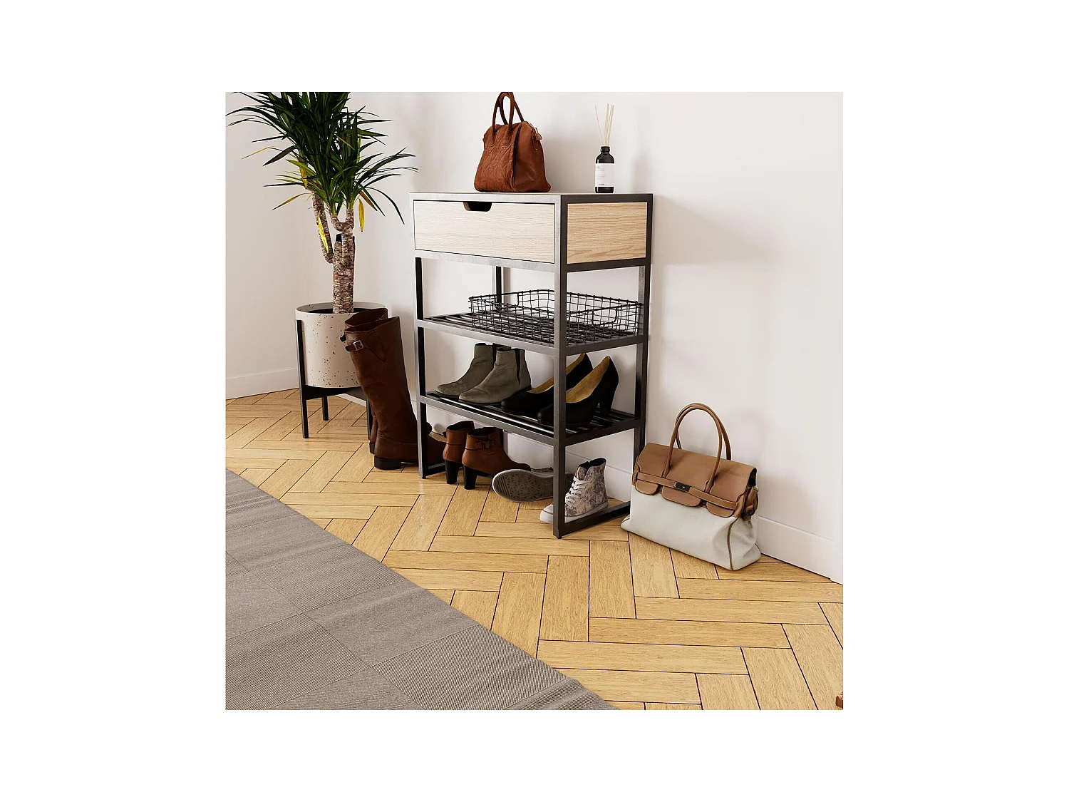 WILKO Eingangskonsole aus Metall und Holz