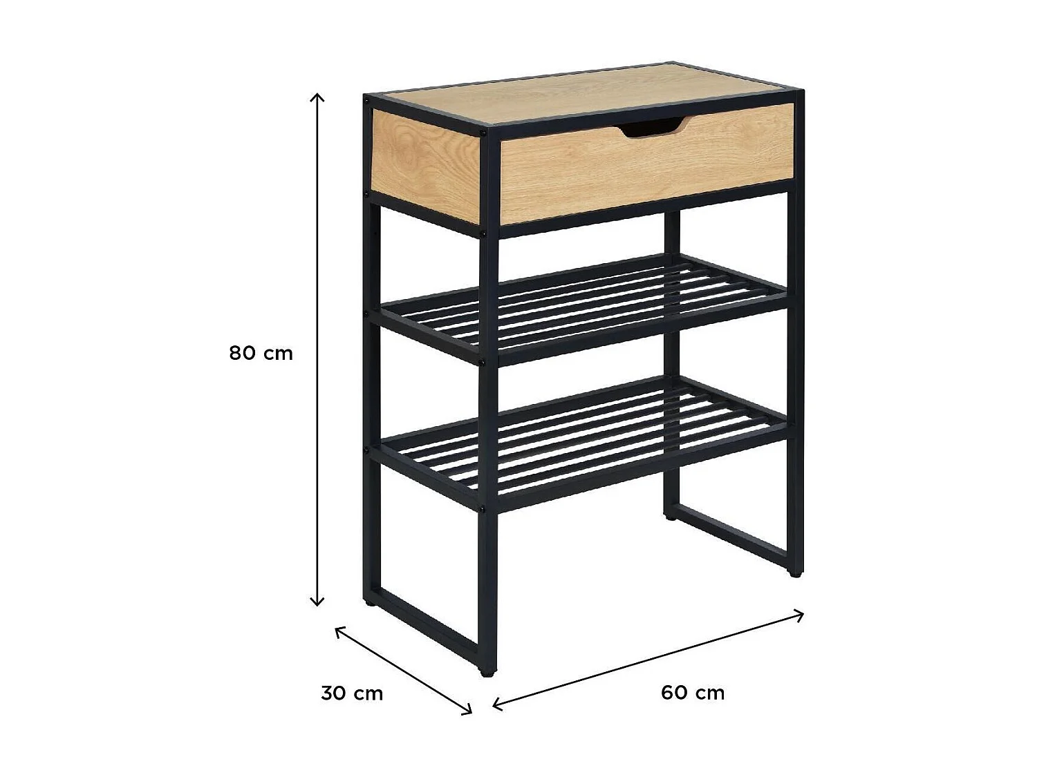Consolle d'ingresso in metallo e legno WILKO