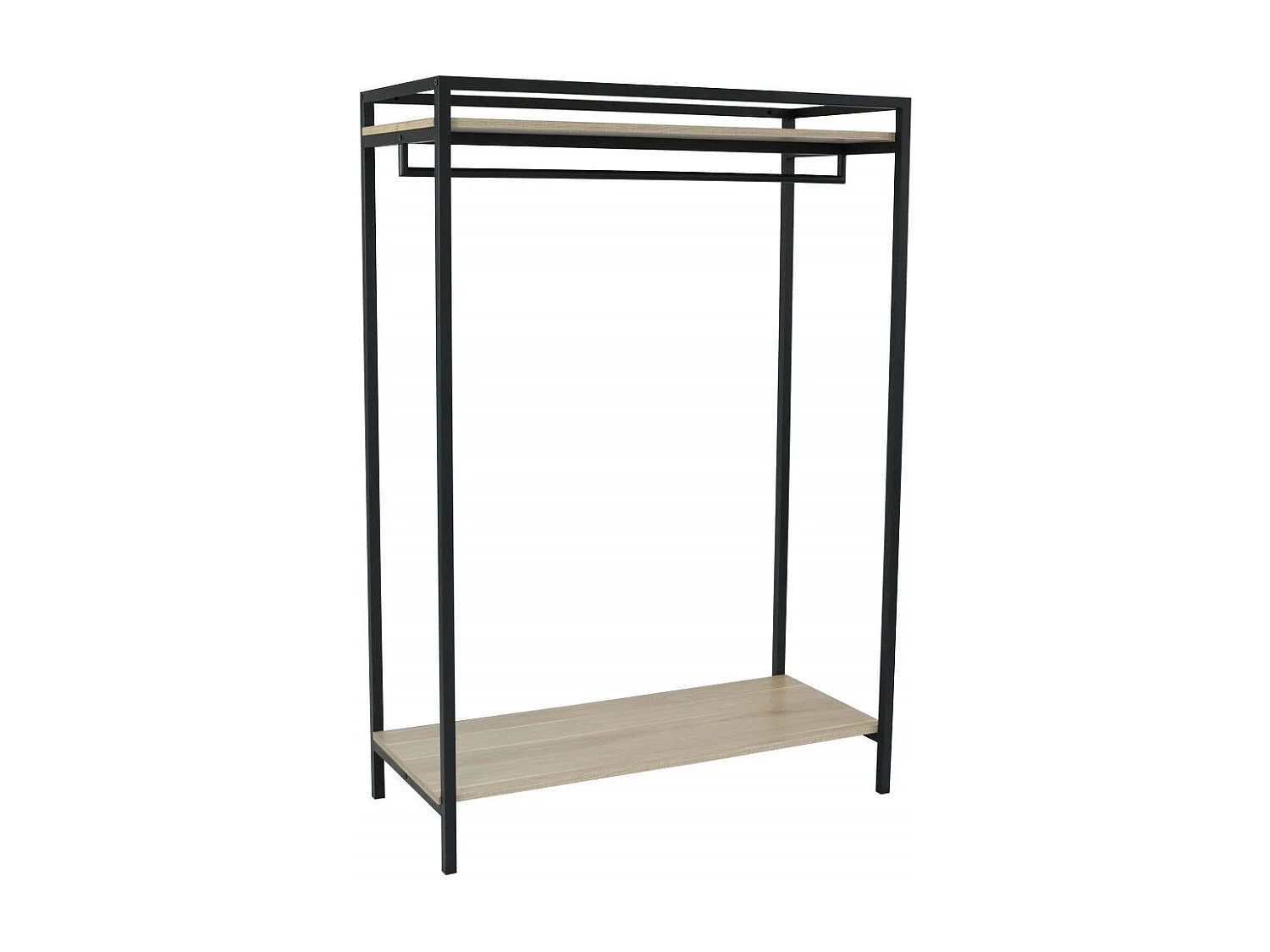 Portant vêtements bois et métal noir 110x160cm