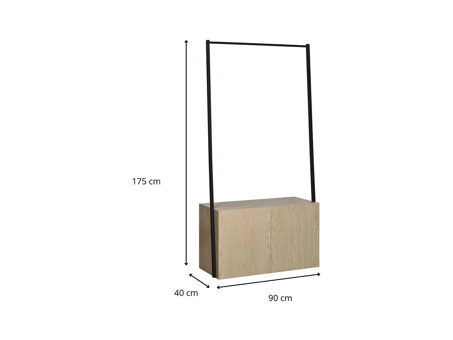 Alta houten en metalen kledingrek