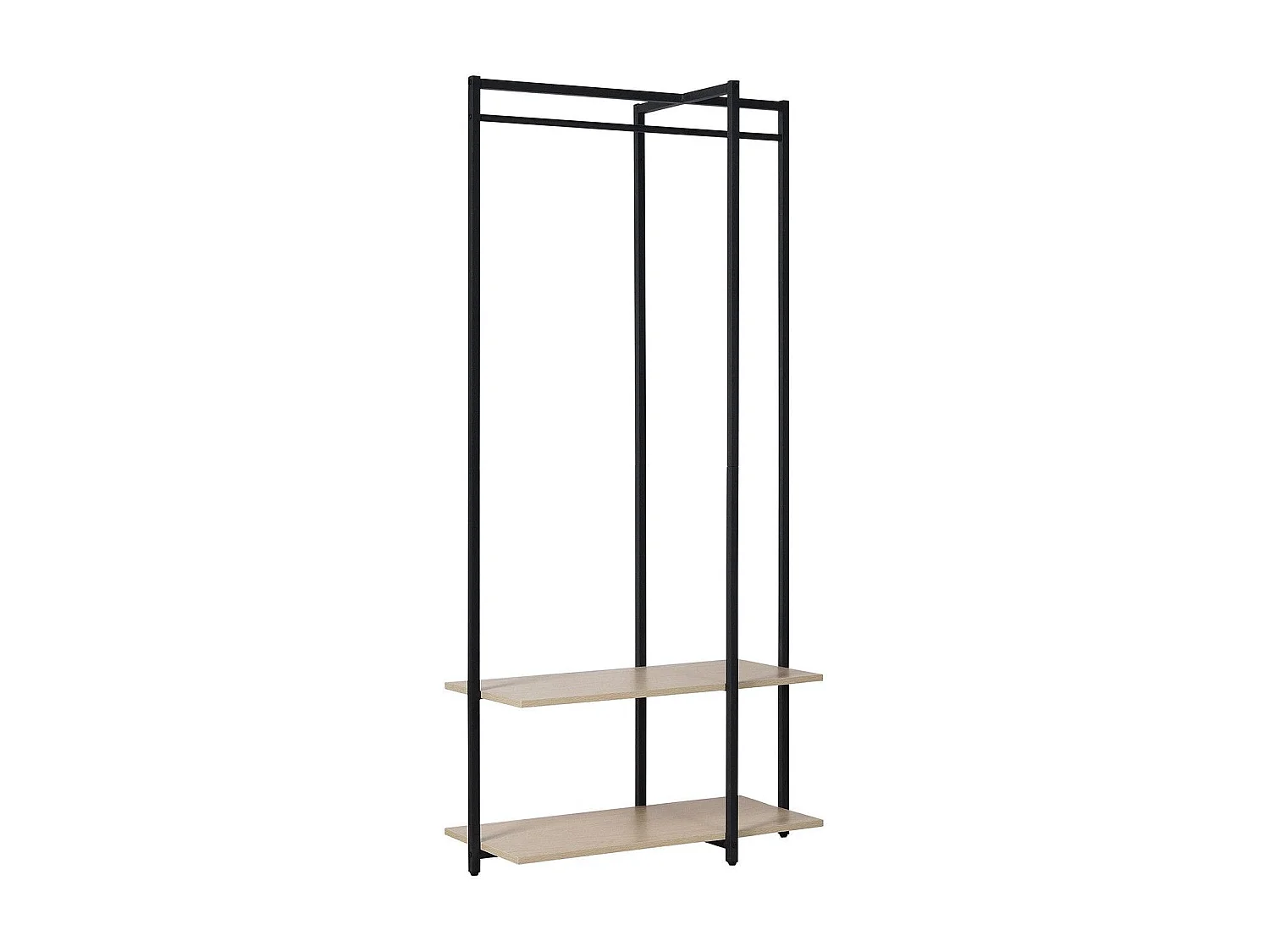 Portant vêtements en bois et métal noir 80x165cm