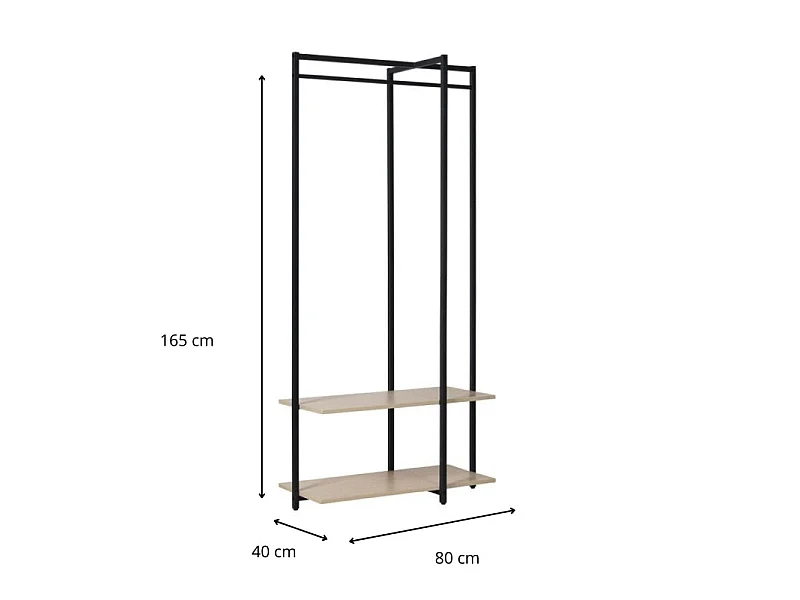 Kruis houten en metalen kledingrek