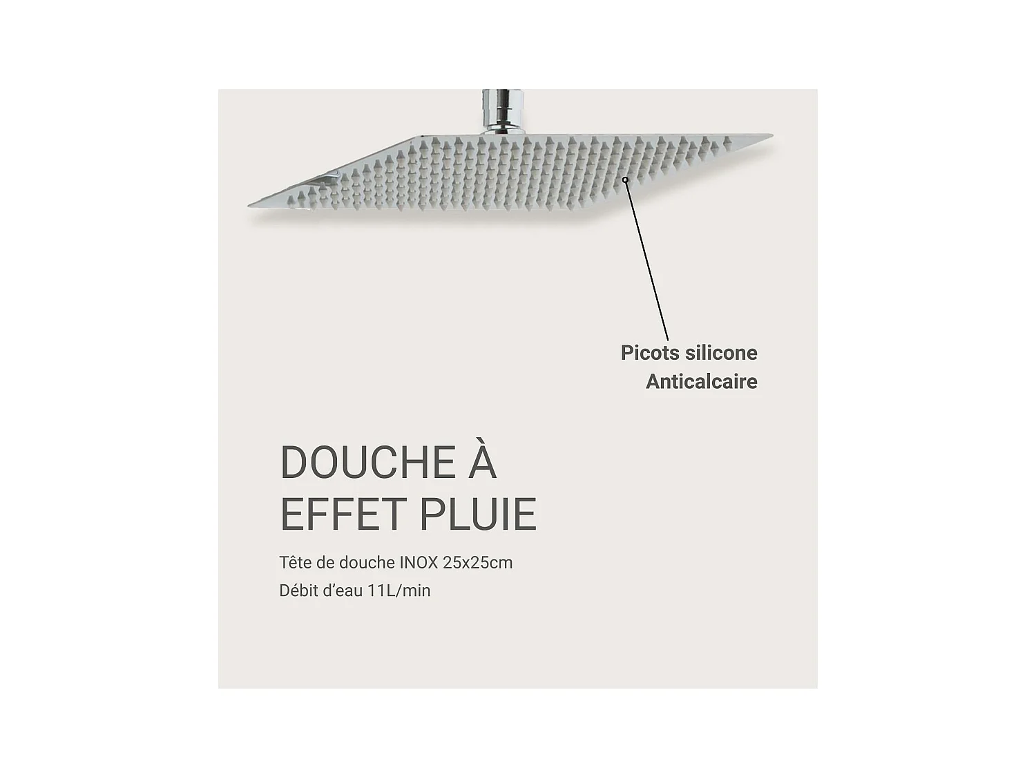 ZERRA vierkante stalen douchekop