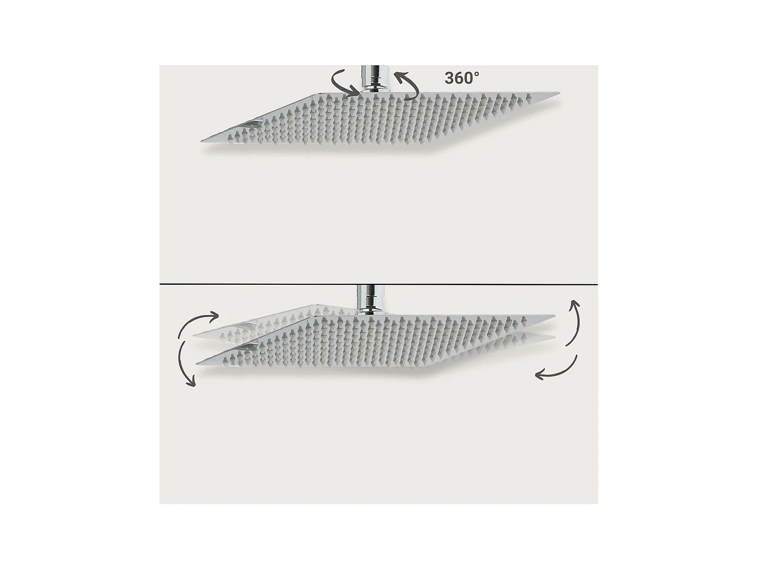 ZERRA vierkante stalen douchekop