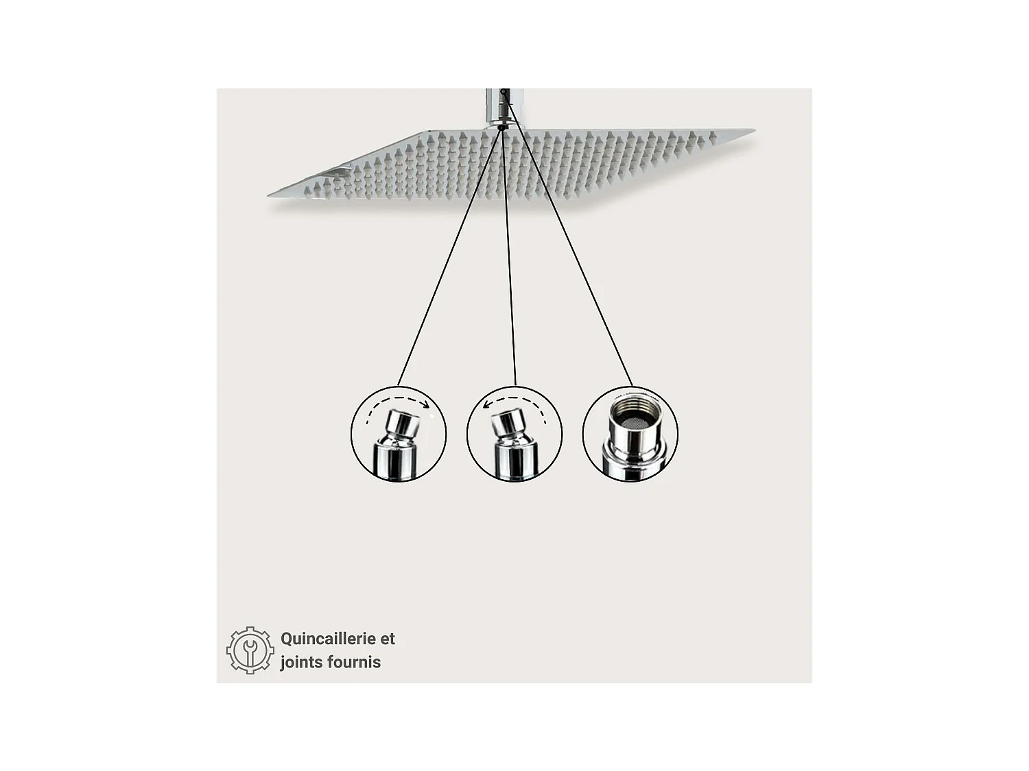 ZERRA vierkante stalen douchekop