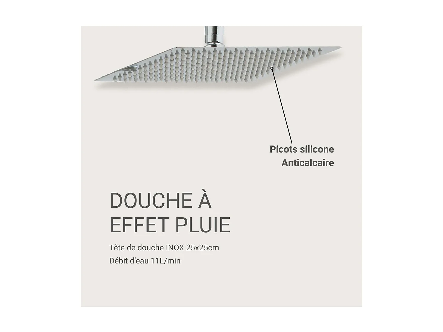 ZERRA vierkante stalen douchekop