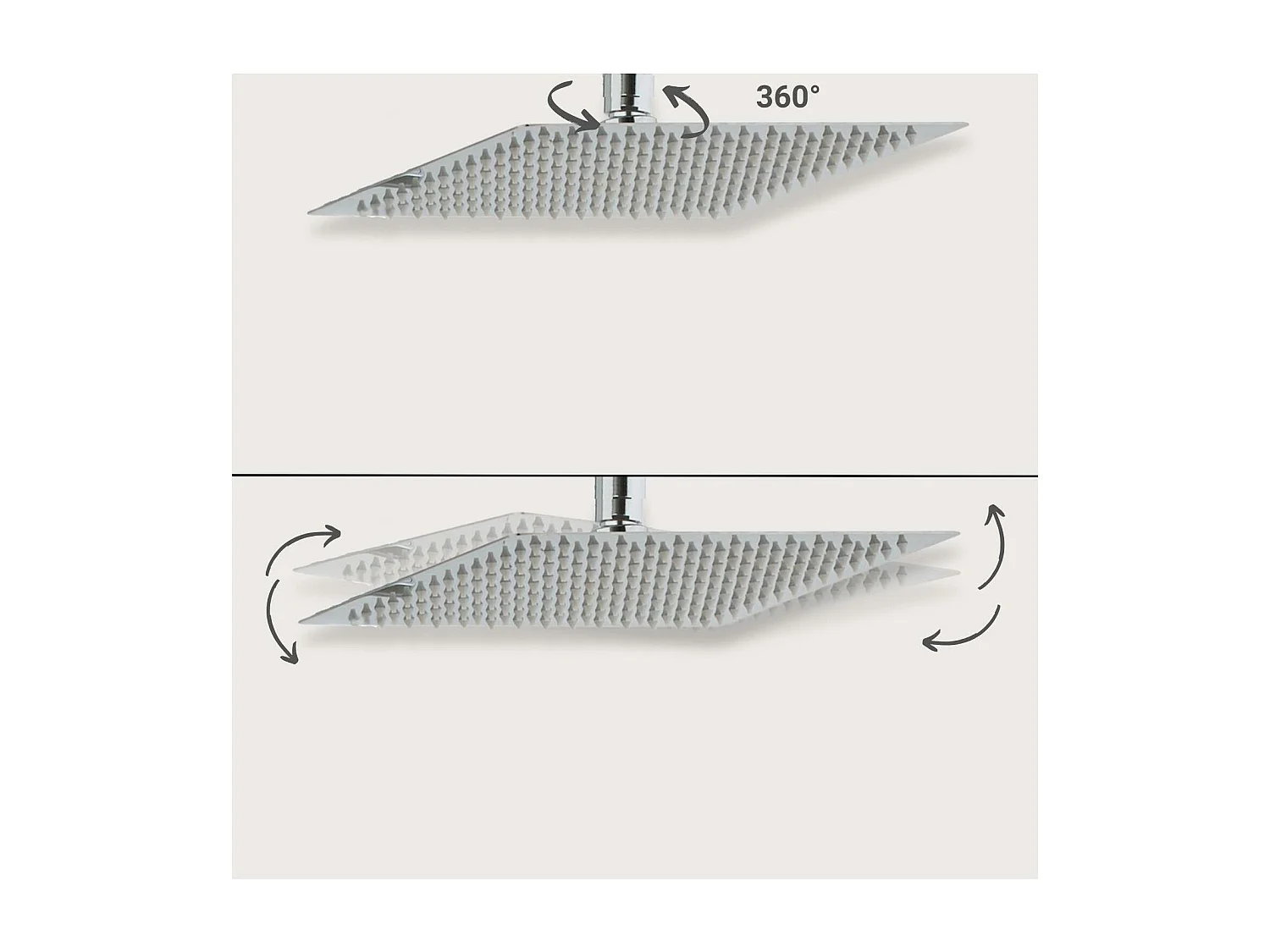 ZERRA vierkante stalen douchekop