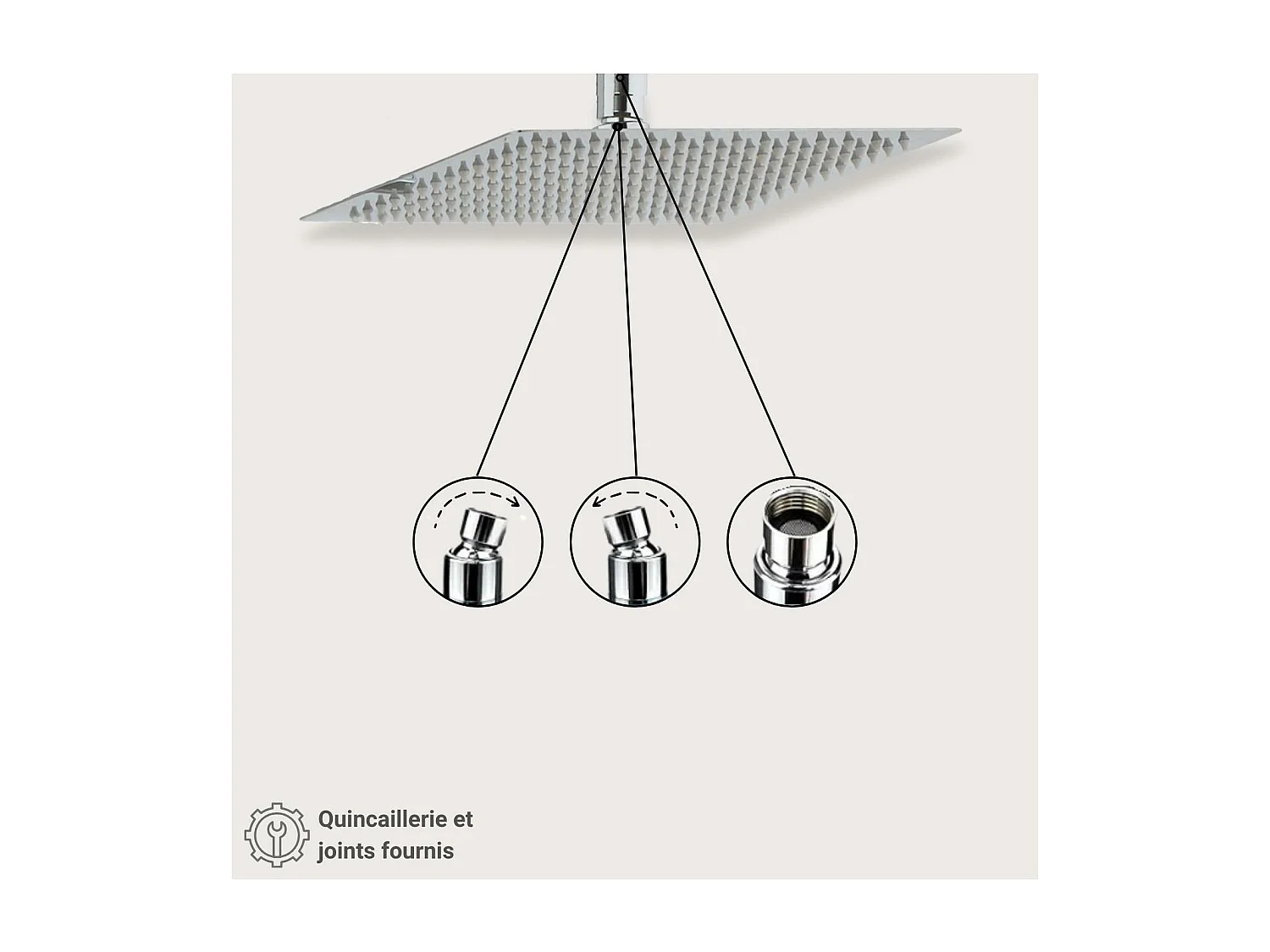 ZERRA vierkante stalen douchekop