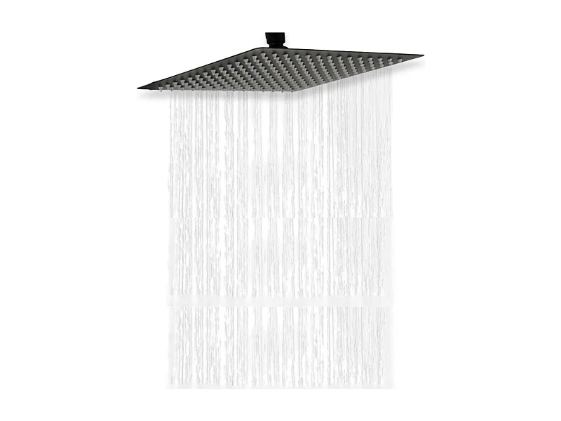 VEYLA vierkante zwarte douchekop