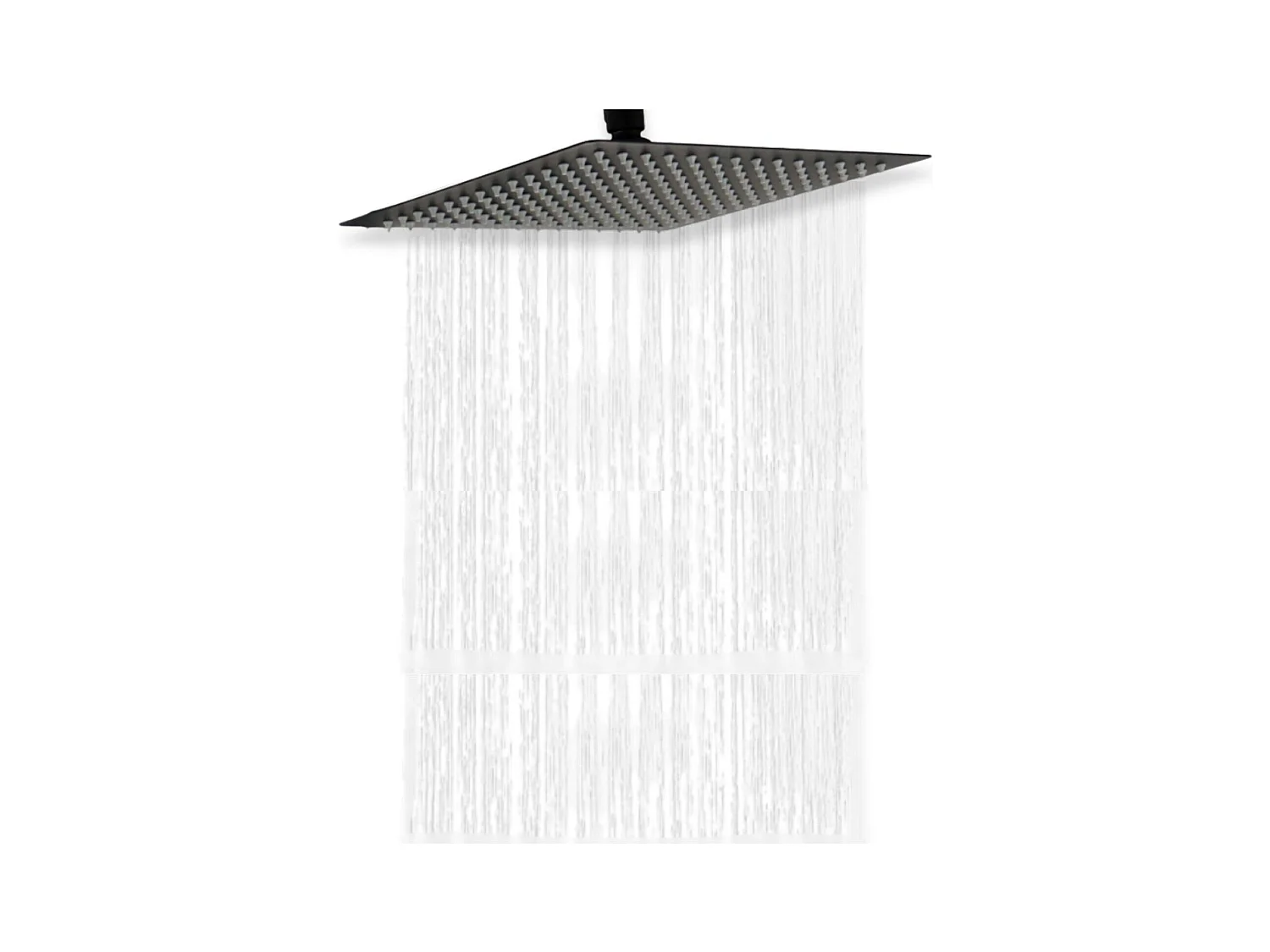 VEYLA vierkante zwarte douchekop