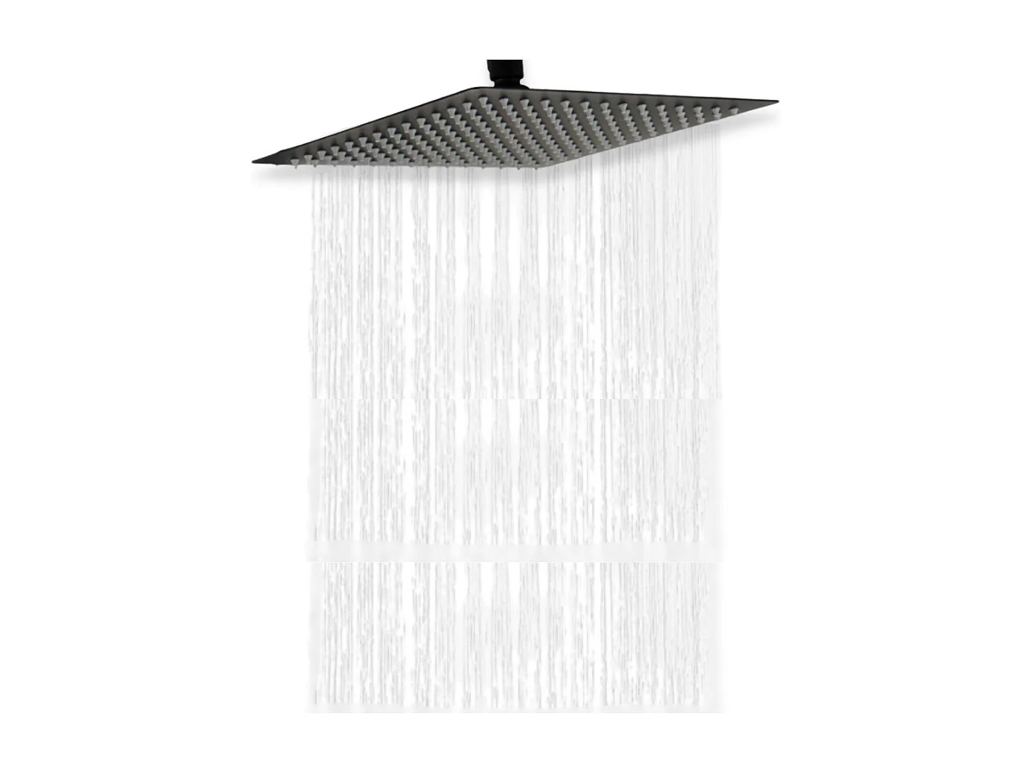 VEYLA vierkante zwarte douchekop