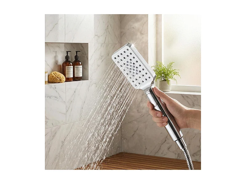 Douchette chromée rectangulaire 3 jets ELOA