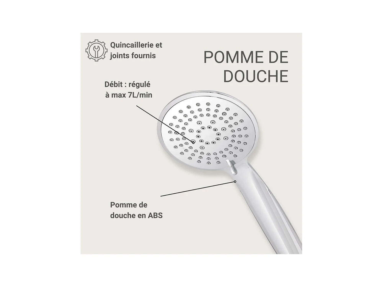 OLYNA 5-jet chromen douchekop