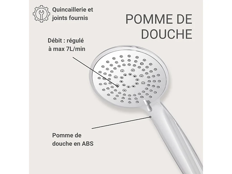 Douchette chromée 5 jets OLYNA