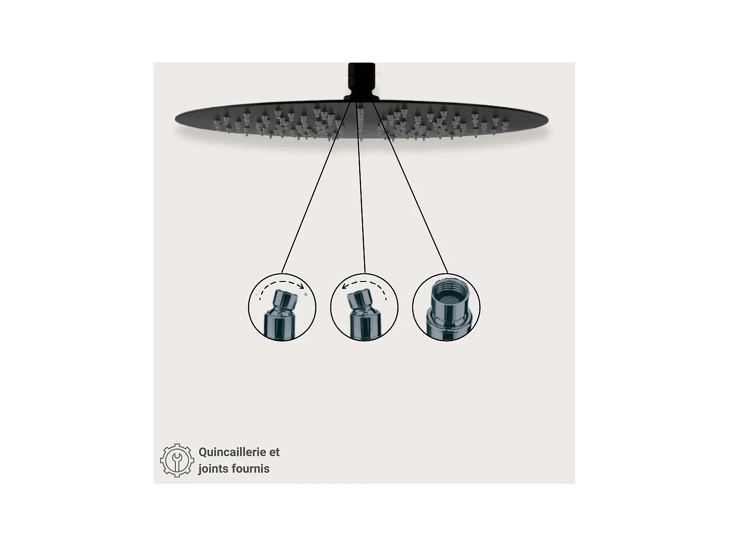 NERA zwarte ABS ronde douchekop