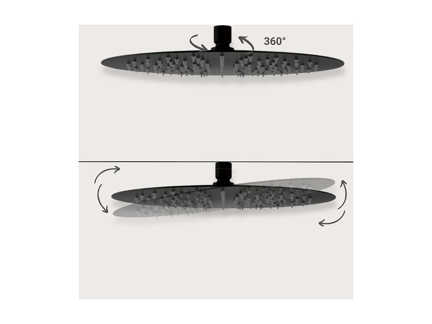 NERA zwarte ABS ronde douchekop