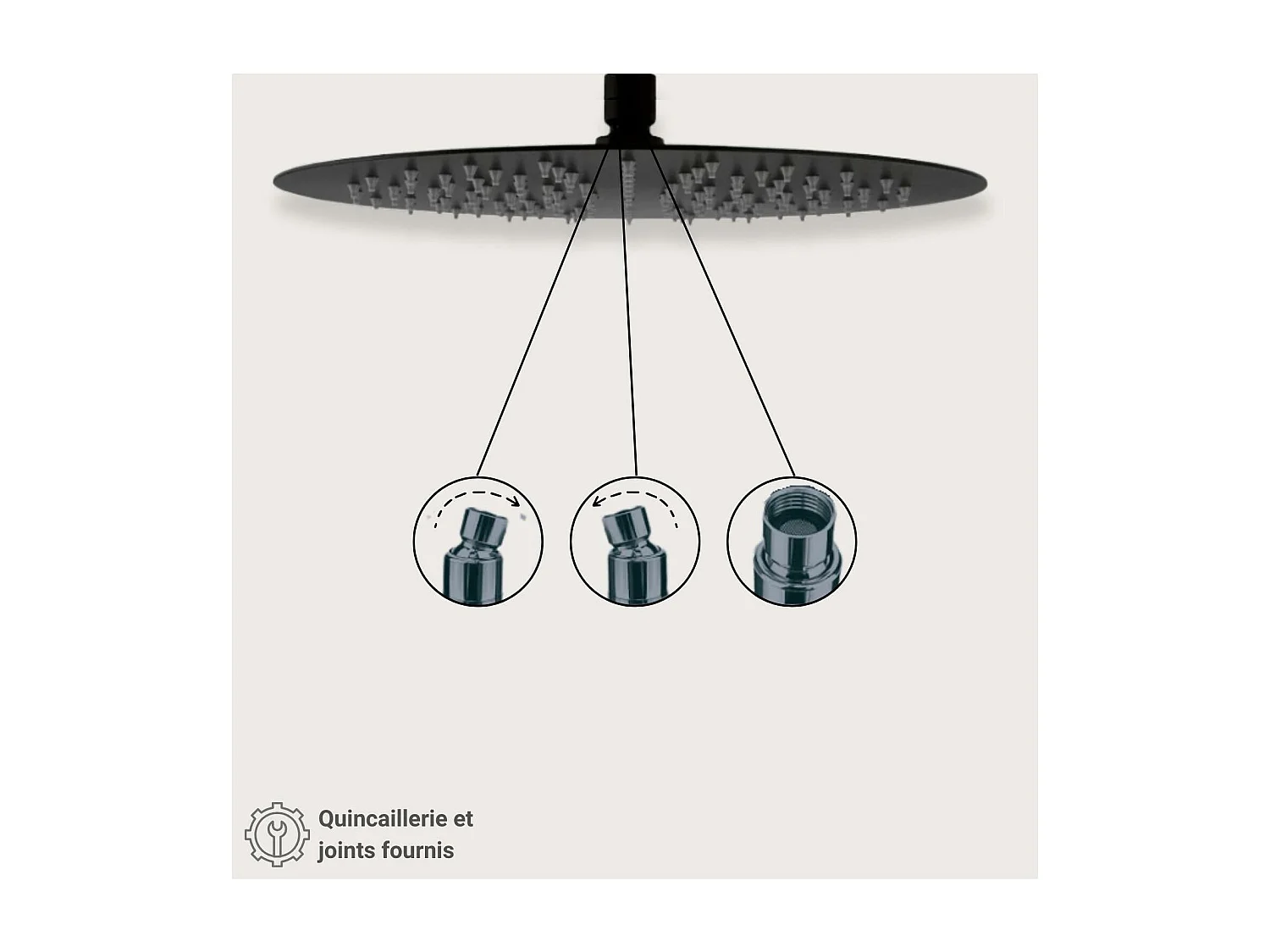 NERA zwarte ABS ronde douchekop