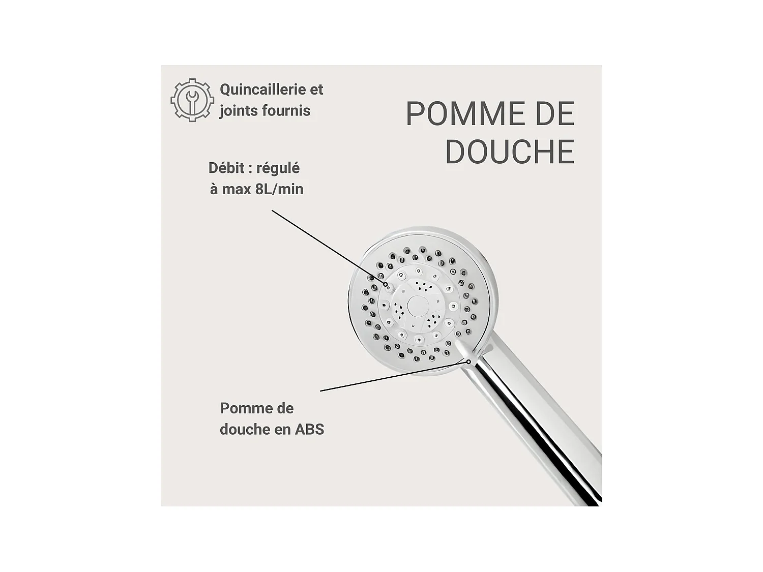 ONDRA 5-jet chromen douchekop