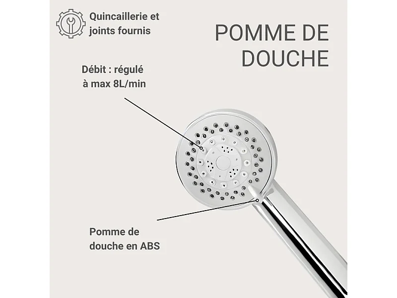 Douchette chromée 5 jets ONDRA