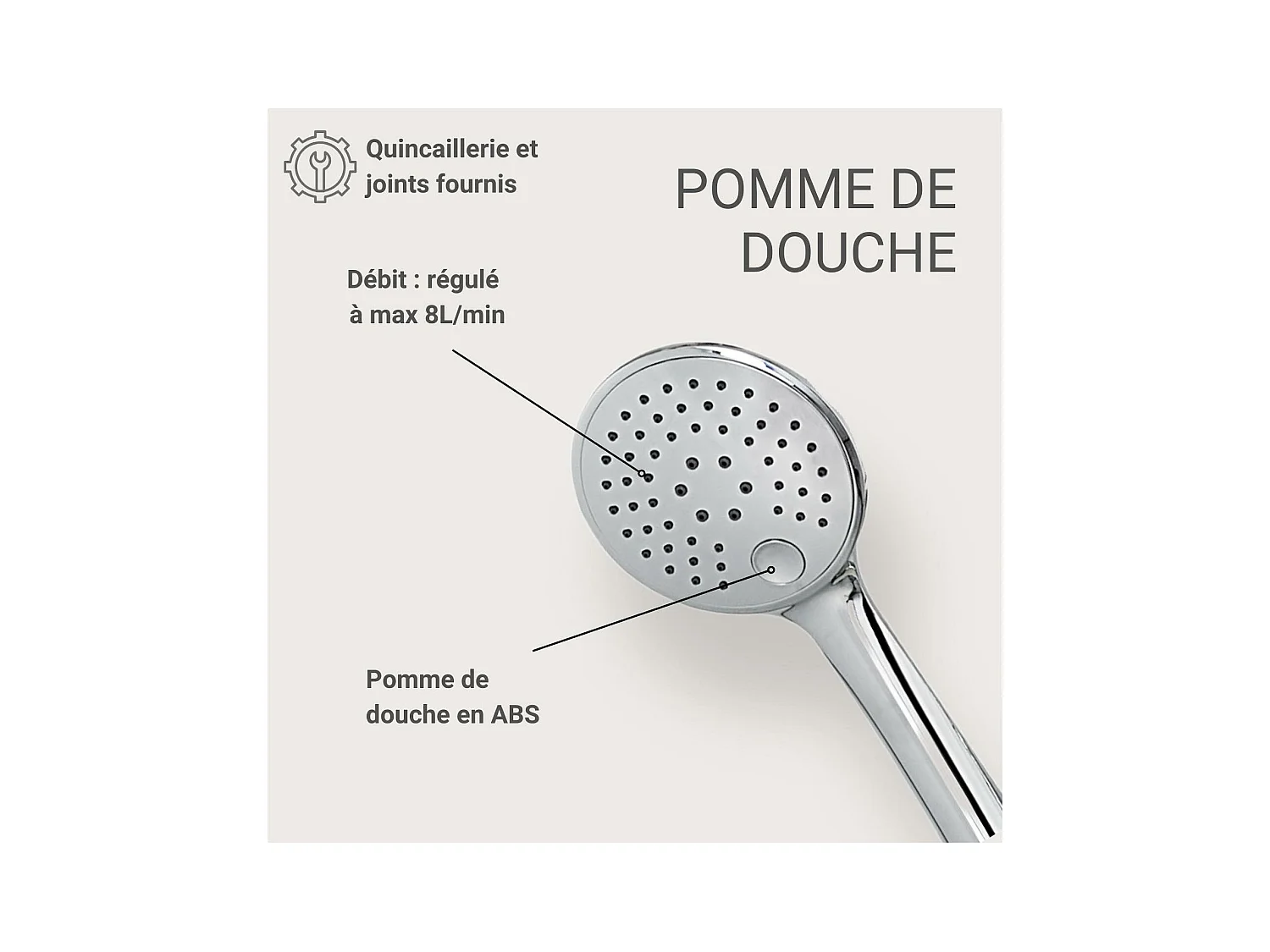 NAYA 3-straals ABS ronde douchekop