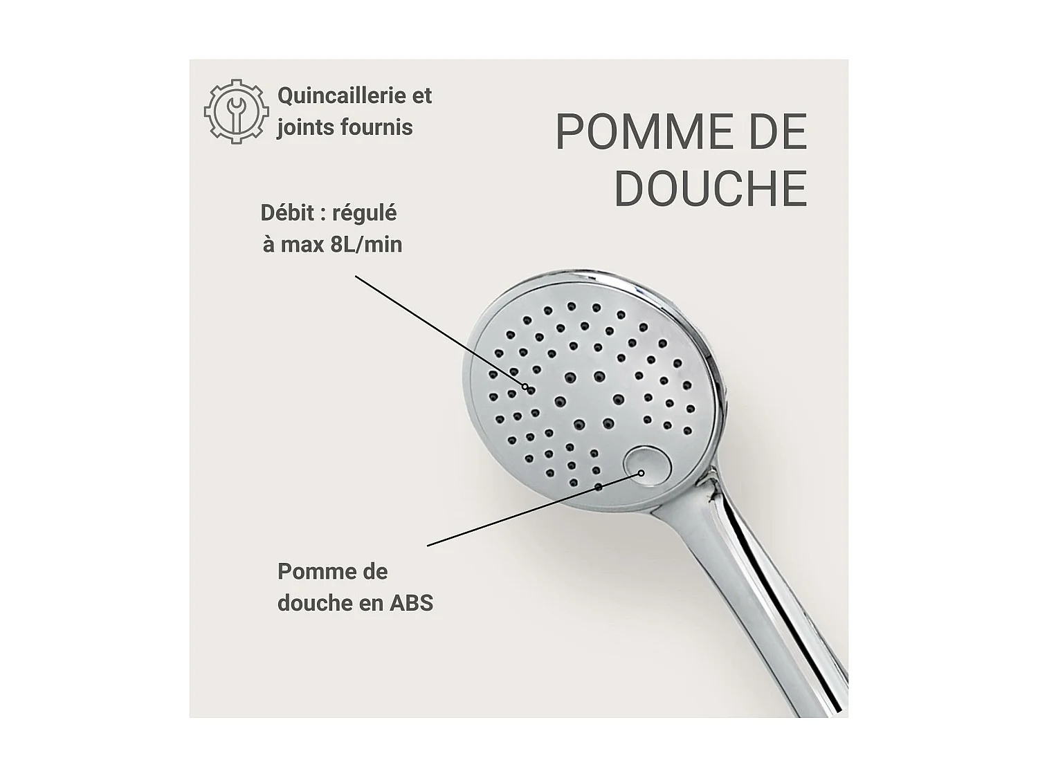 Douchette à tête ronde en ABS 3 jets