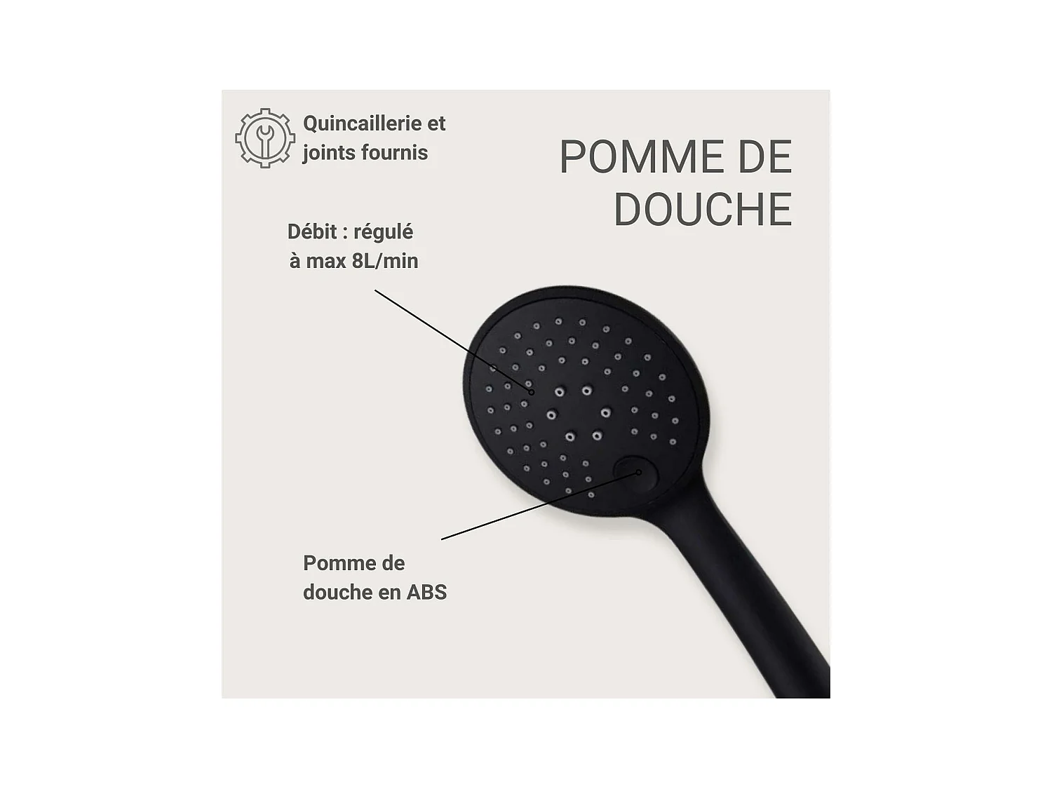 NAYA 3-straals ABS ronde douchekop