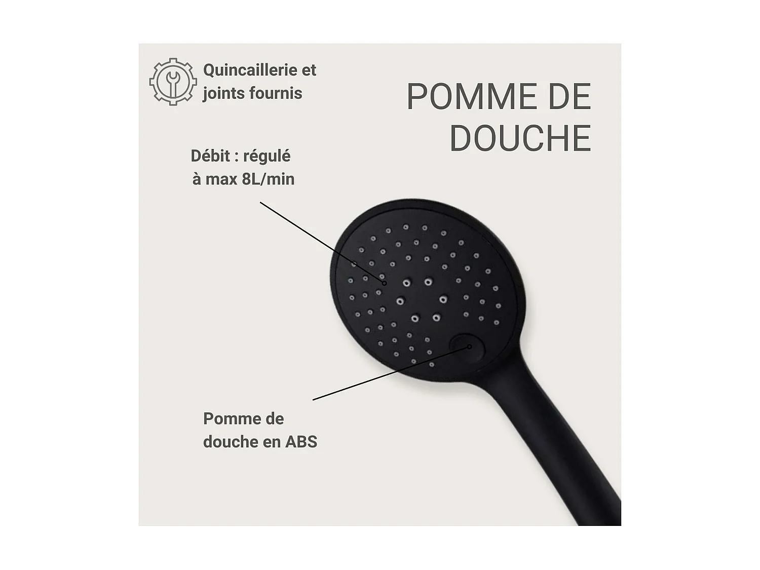 Douchette à tête ronde en ABS 3 jets