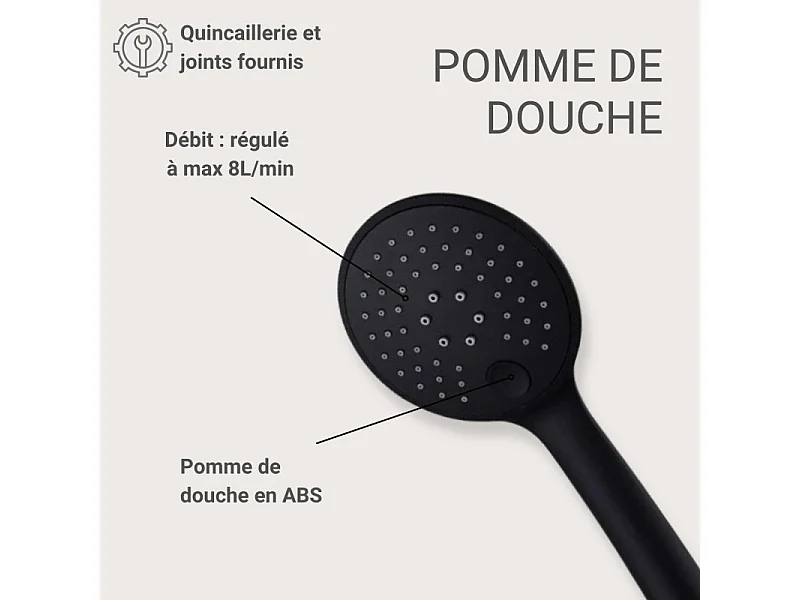 Douchette à tête ronde en ABS 3 jets