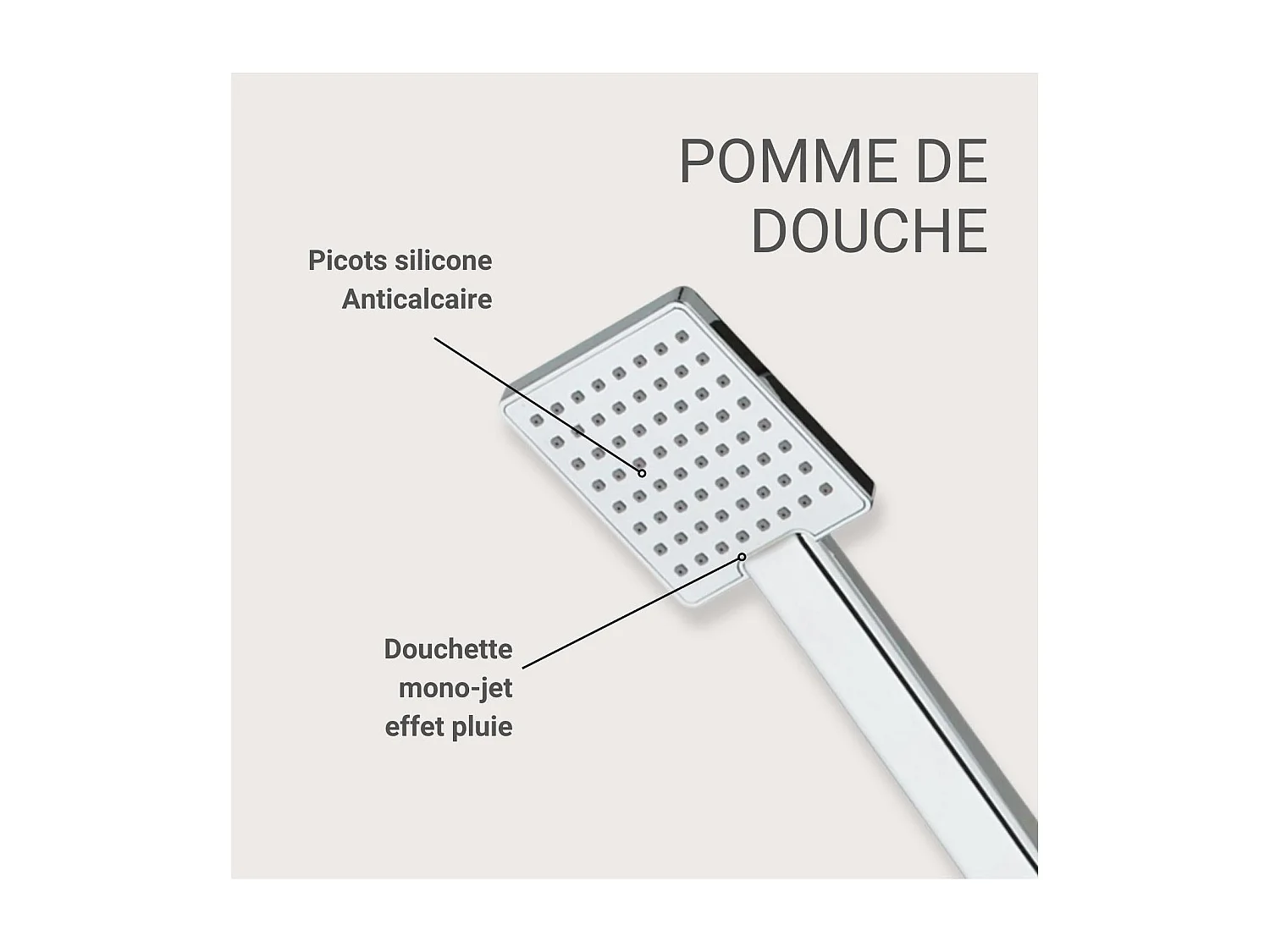 Douchette rectangulaire 1 jet TALMA