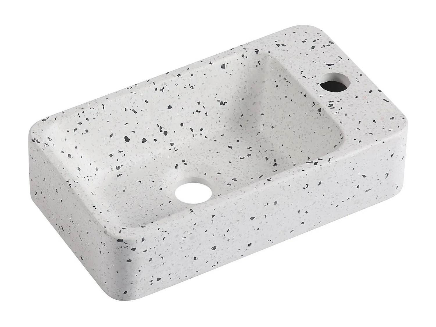 IZIA rechthoekige wandgemonteerde terrazzo wastafel