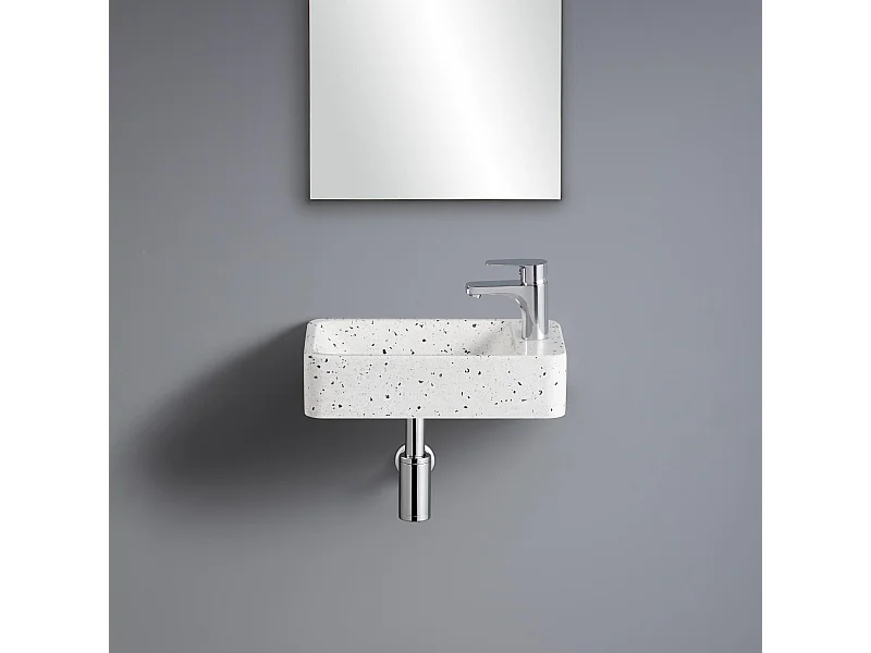 Lavabo rettangolare in terrazzo sospeso IZIA