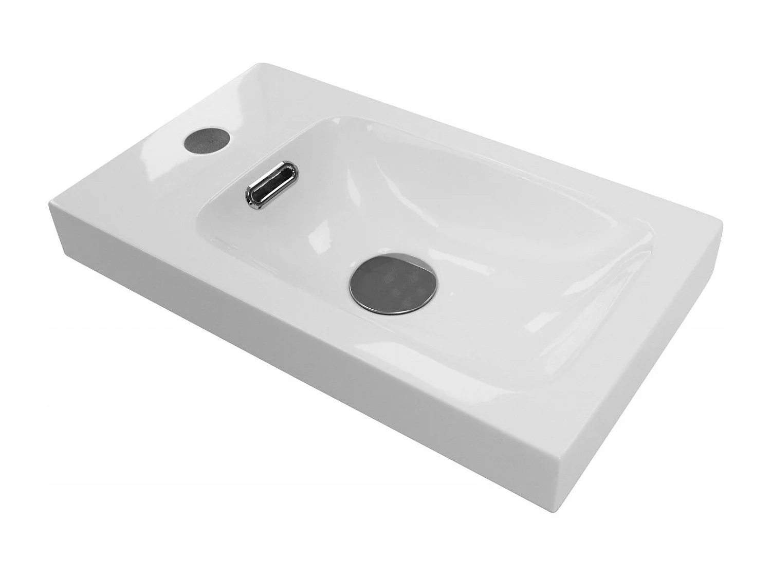 Vasque intégrée rectangulaire en résine