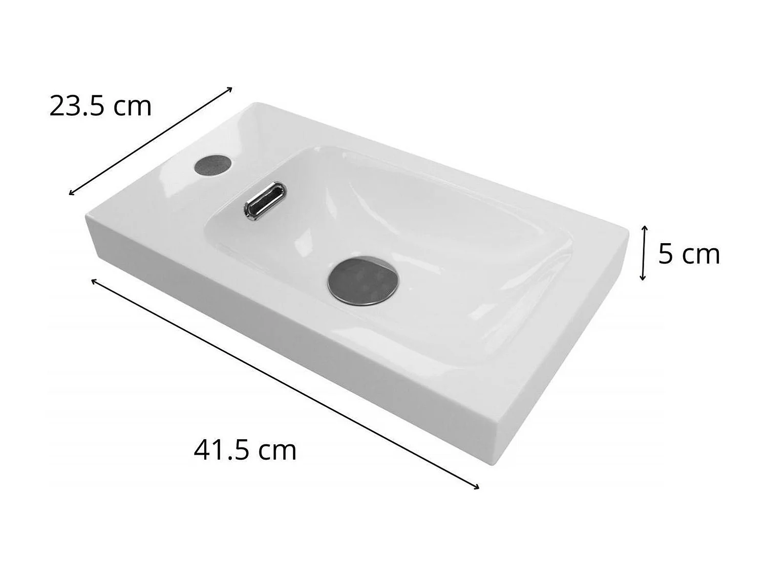 Vasque intégrée rectangulaire en résine
