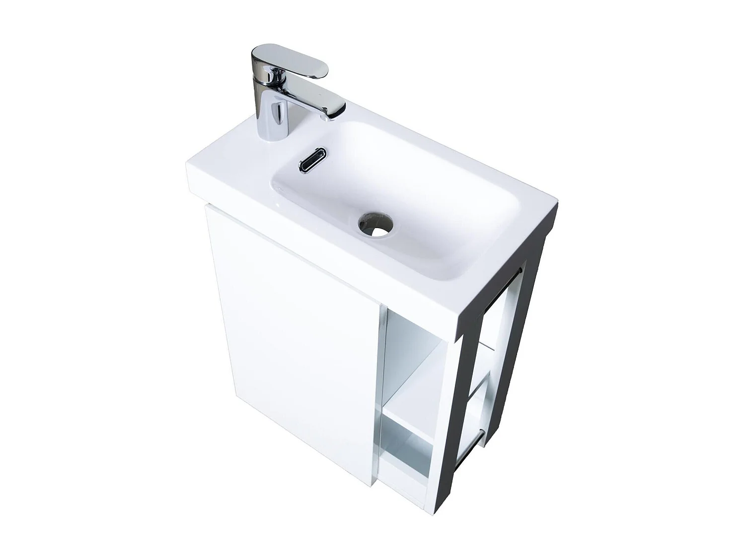 Vasque intégrée rectangulaire en résine