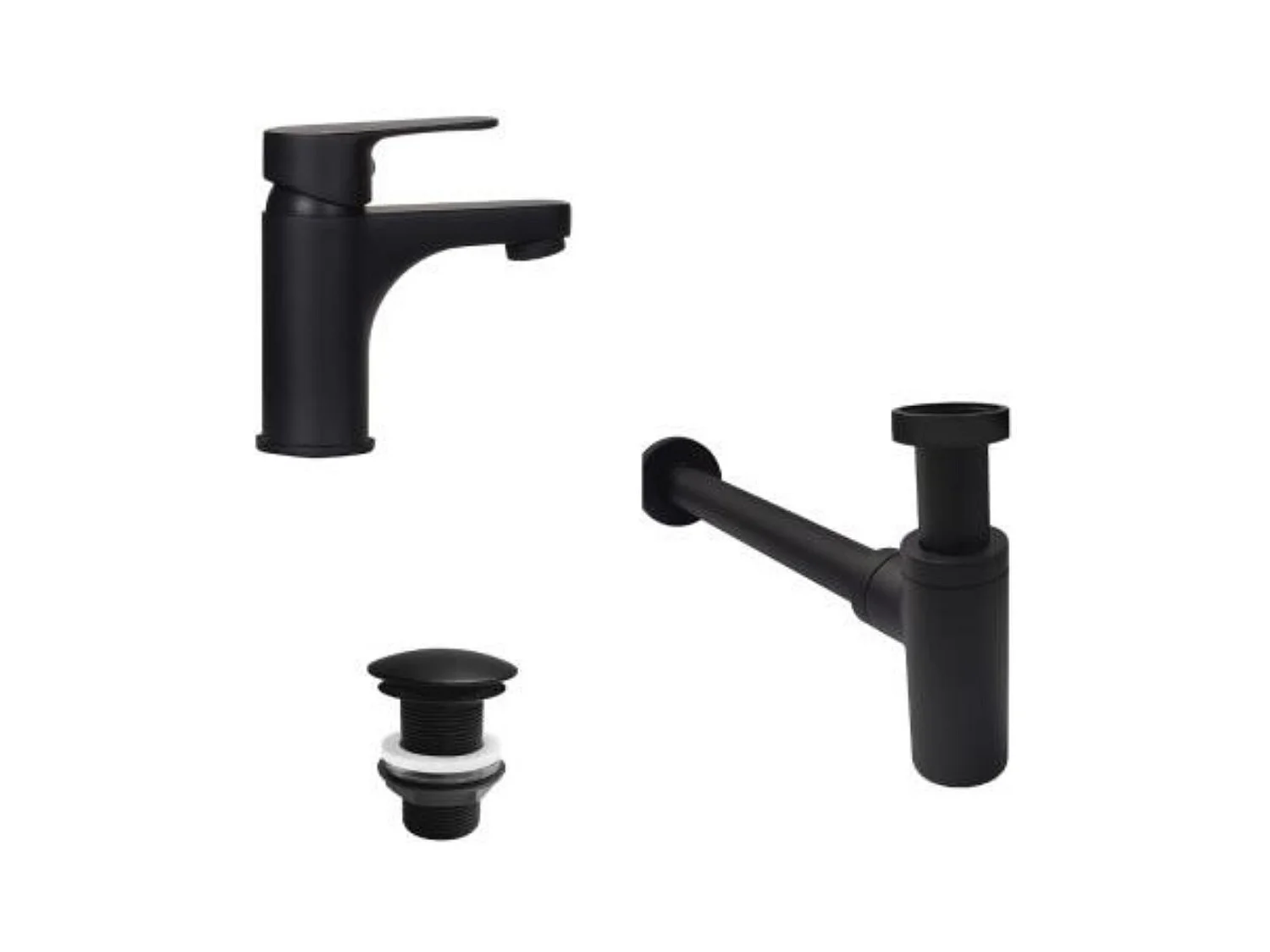 Grifo de pico bajo bajo GRIFO + tapón LIV + sifón SIMON