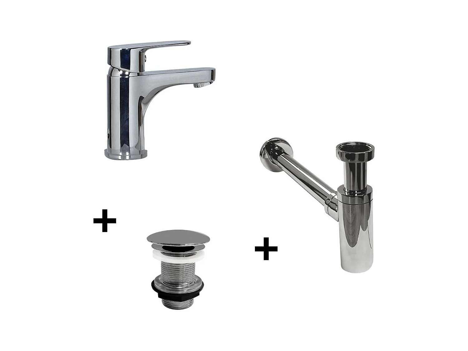 Grifo de caño bajo TAP + válvula LIV + sifón SIMON