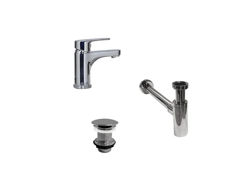 Torneira de bico baixo TAP + válvula LIV + sifão SIMON