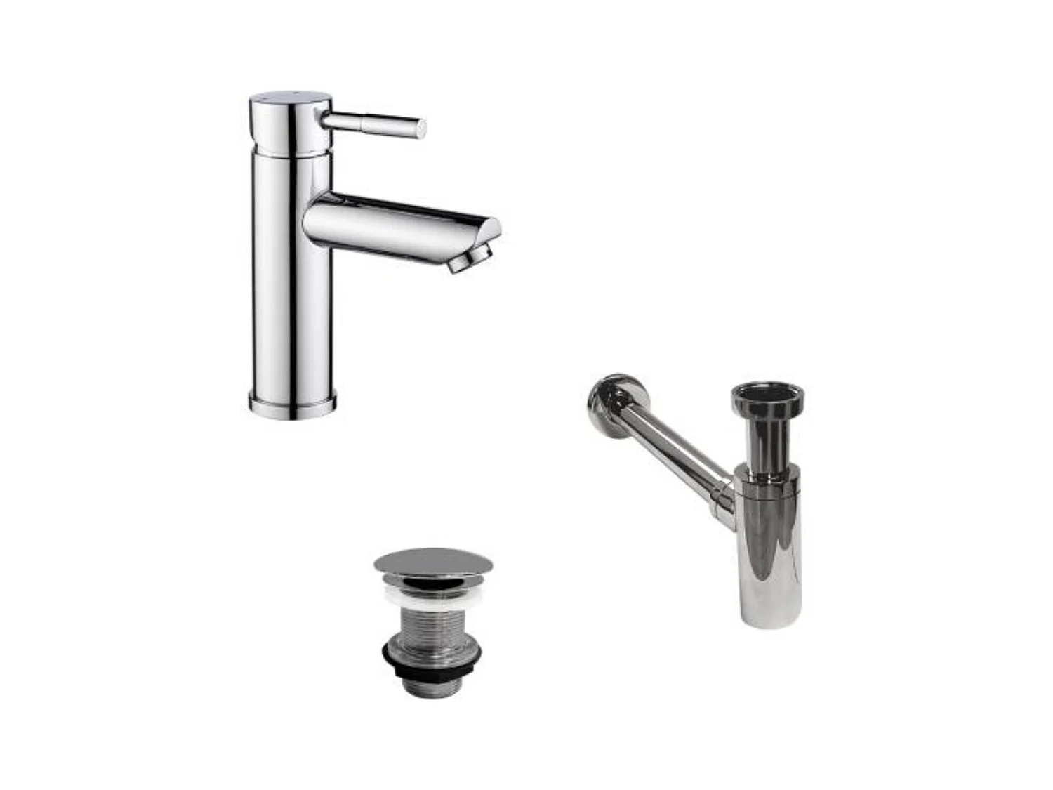 Grifo de pico bajo TAP + válvula LIV + sifón SIMON