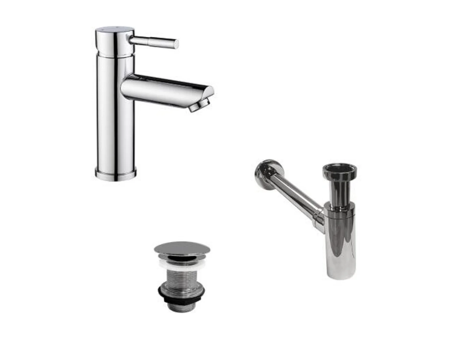 Grifo de pico bajo TAP + válvula LIV + sifón SIMON